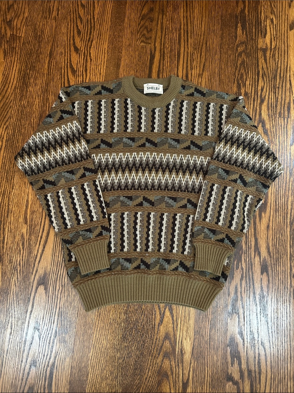 Vintage 90s Geometric Patterned Knit Sweater